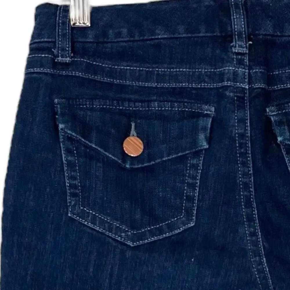Cabi Jean #891 Shorts Long Bermuda Mid Rise Dark Wash Denim Women’s Size 2